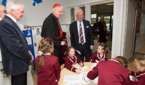 Cardinal with pupils working