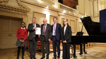 Staff with students of New Hall School